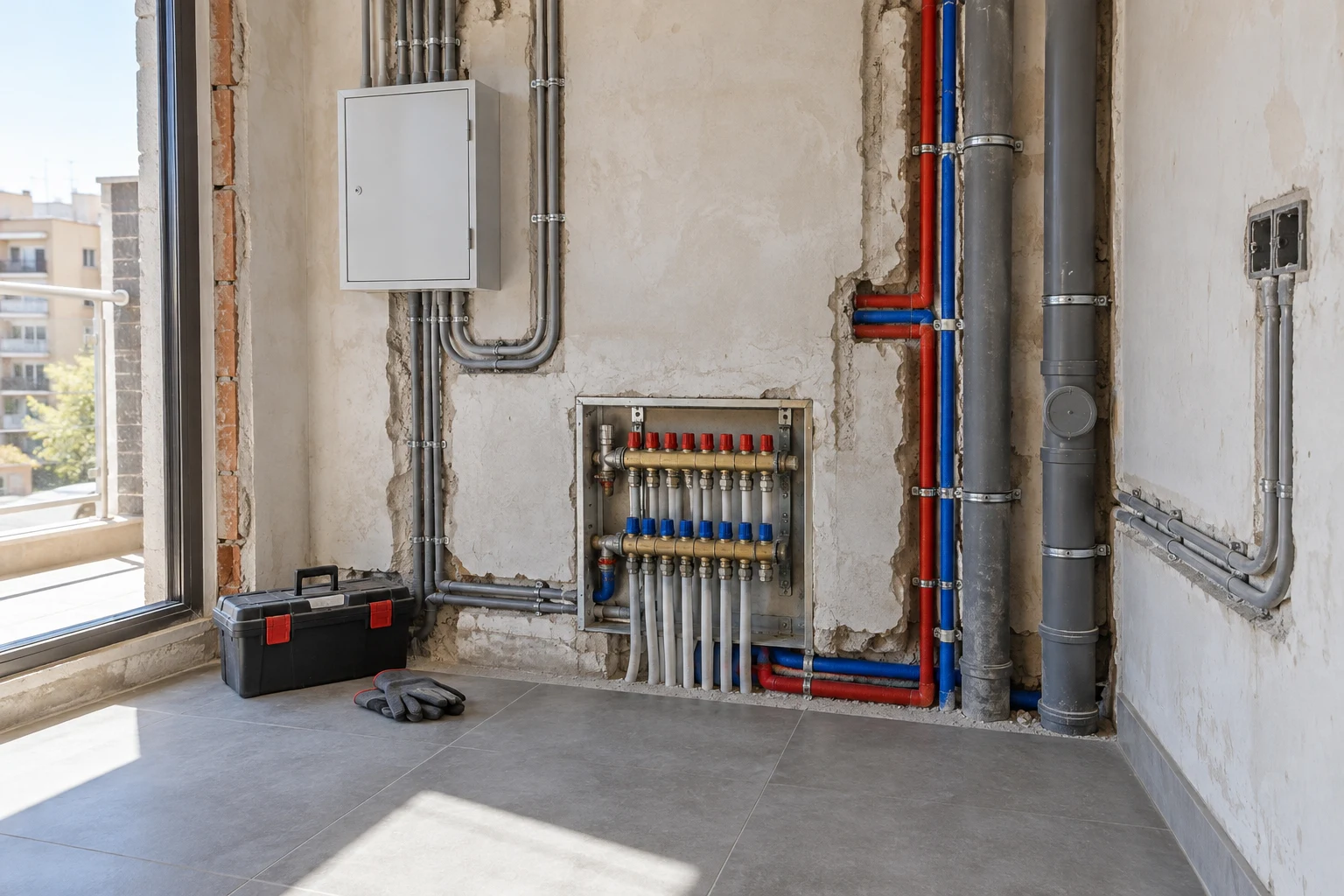 Instalaciones de agua y electricidad en una reforma